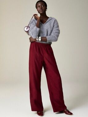 J Crew Stratus pant in textured satin size L NWT